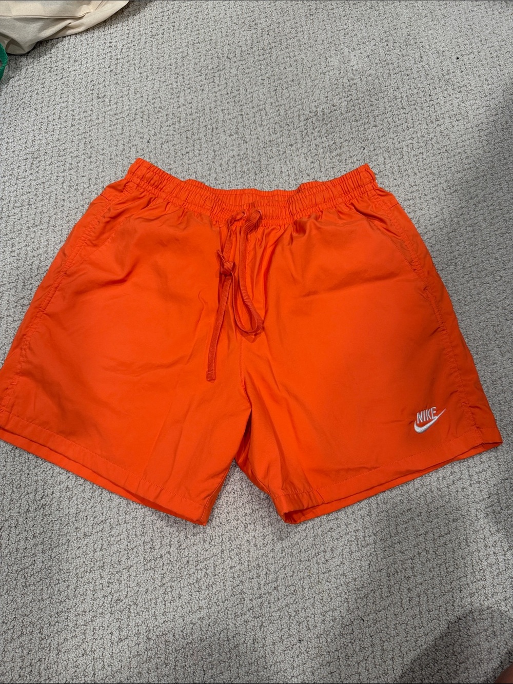 Nike Men’s Orange Shorts with Drawstring